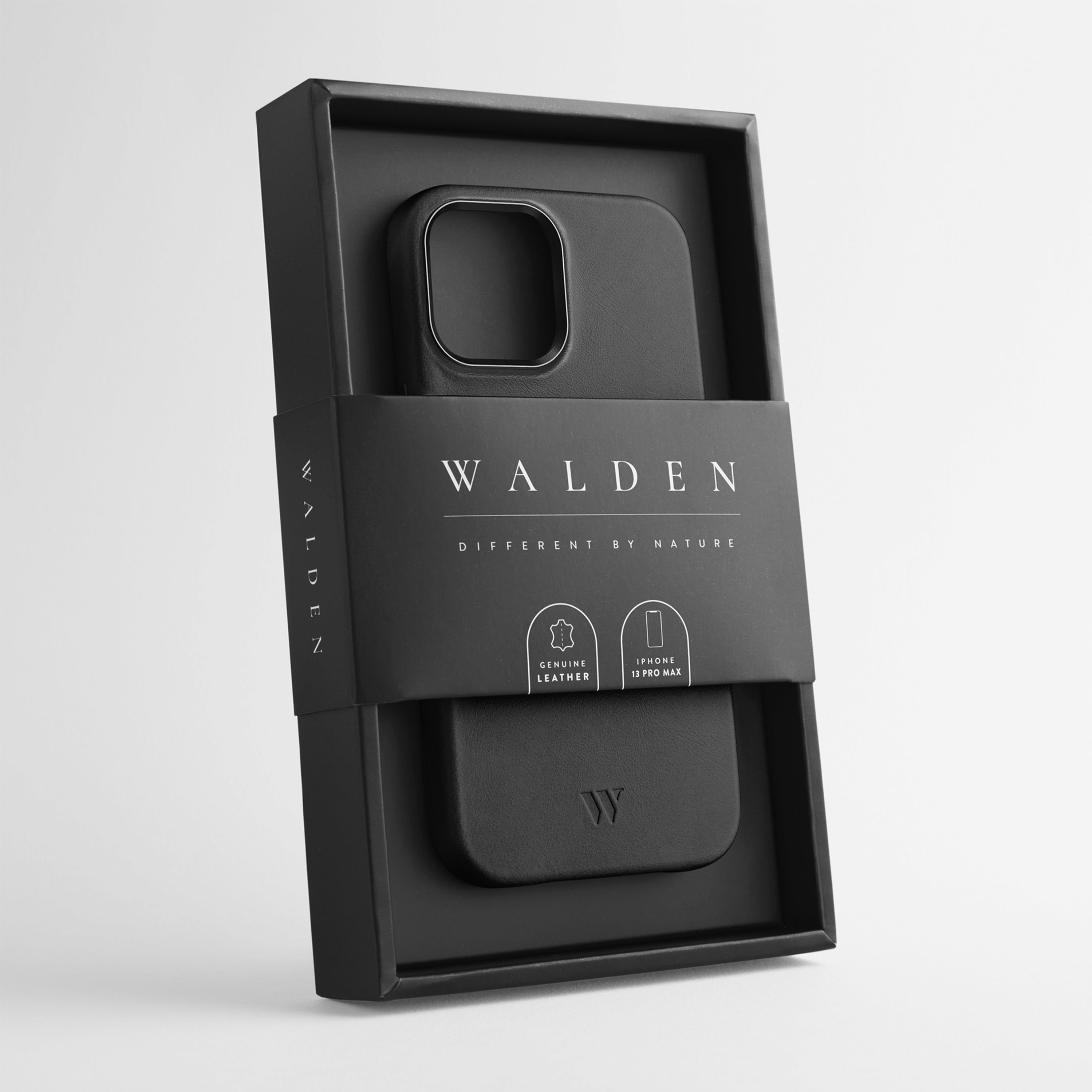 Walden® Funda de Cuero Genuino para iPhone · Bosco #color_bosco black