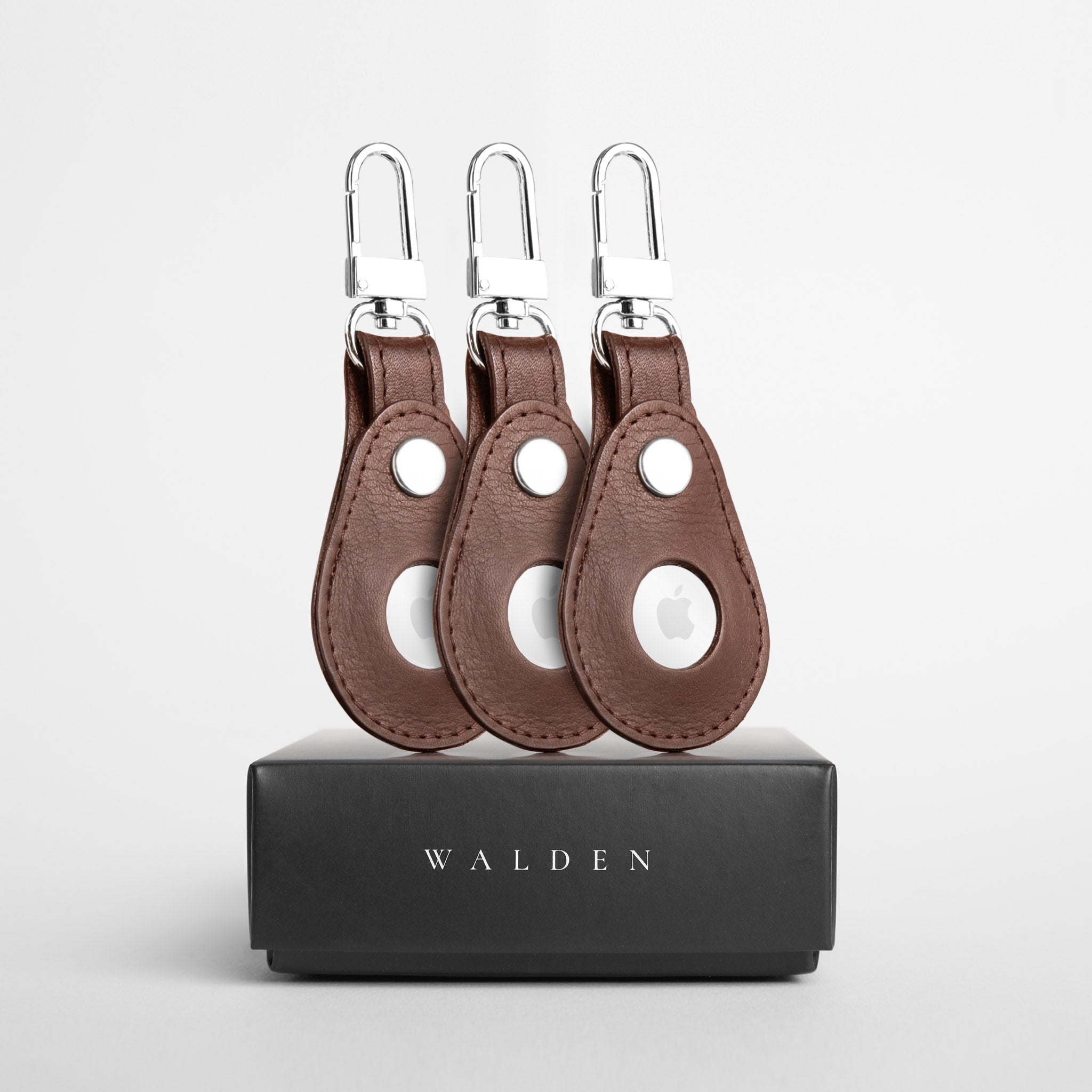 Walden® Llavero Airtag Bundle Kit x3 de Cuero Genuino · Moca