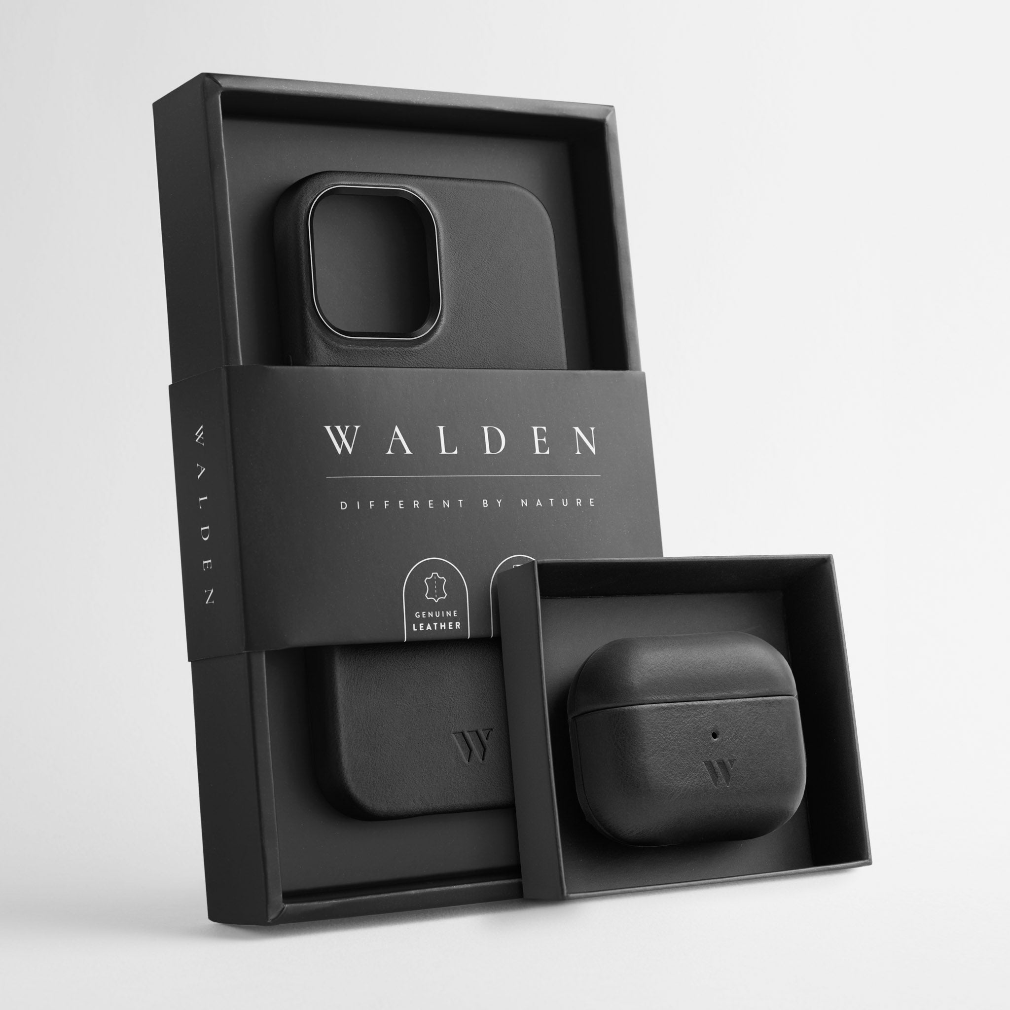 Walden® Funda iPhone + Estuche Airpods de Cuero Genuino · Bosco