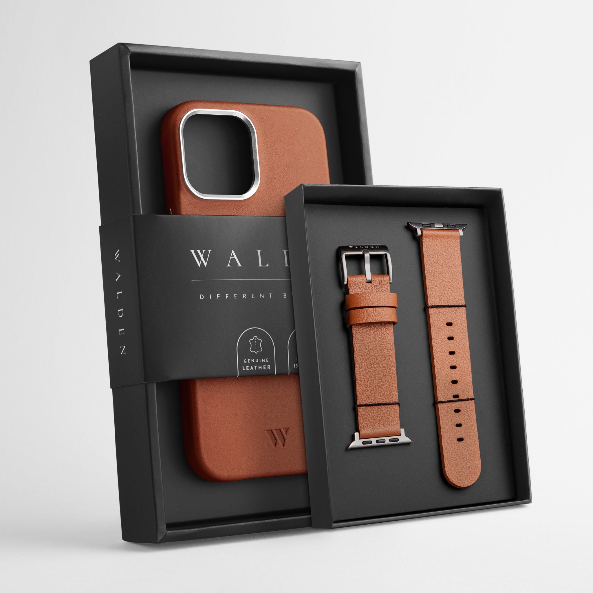 Walden® Funda iPhone + Correa Apple Watch de Cuero Genuino · Terra 